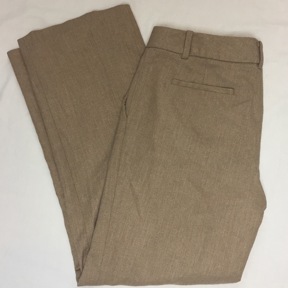 Banana Republic tan herringbone wool pants 6
